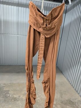 Pure Collection Brown Lace-Up Skinny Two Piece Set
